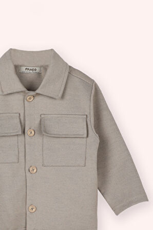 Erkek Çocuk Cep Detaylı Ceket Taş