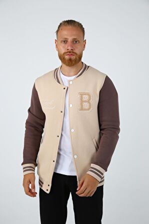 BRG Bej-Kahve Erkek Kolej Regular Fit Ceket