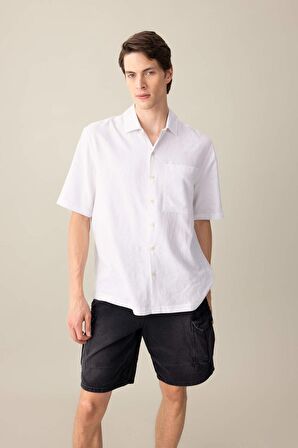 DeFacto Relax Fit Yazlık Polo Yaka Kısa Kollu Gömlek C1110AX24SMWT55