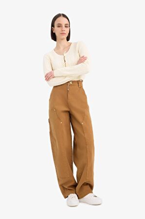 DeFacto Coool Baggy Fit Gabardin Pantolon Cepli Normal Bel E4028AX25SPBG633