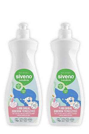 Siveno %100 Doğal Emzik Ve Biberon Temizleyicisi Bitkisel Elde Bulaşık Sabunu Nemlendirici Vegan 500 ml X 2 Adet