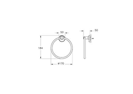 VitrA Base 300 A44110 Halka Havluluk, Krom