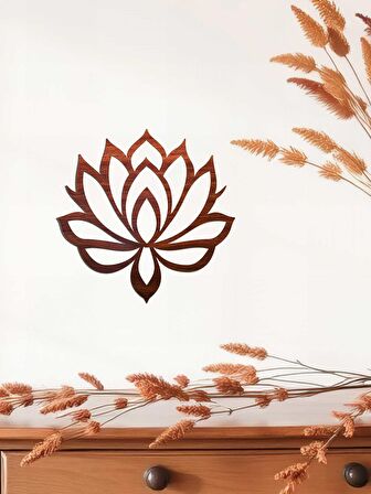 Lotus Çiçeği Ahşap Duvar Dekoratif 