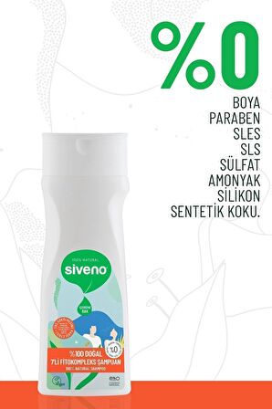 Siveno %100 Doğal Fitokompleks Şampuan 7 Değerli Bitki Yoğun Saç Dökülme Karşıtı Besleyici Dolgunlaştırıcı 300 ml
