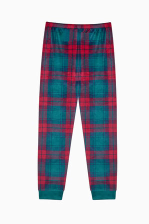 Kırmızı Erkek Çocuk Kareli Uzun Kollu Pijama Takımı