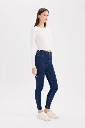 DeFacto Jegging Yüksek Bel Bilek Boy Dar Paça Basic Düz Jean Pantolon B7498AX24AUNM34