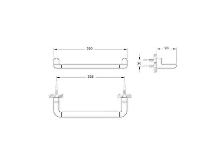 VitrA Eternity A44304 Kısa Havluluk, Krom