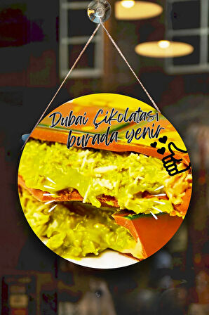 Dubai Çikolata Salonu Duvar, Kapı, Çift Taraflı Askılı Pano Karşılama Tabelası, Çikolata Dükkan Süsü