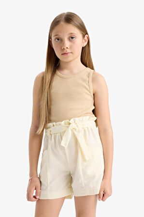 DeFacto Kız Çocuk Cepli Paperbag Şort C0266A824SMER99