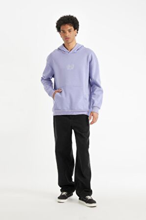 DeFacto Rick and Morty Boxy Fit Kapüşonlu Sırt Baskılı Sweatshirt C6510AX24AUPR481