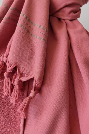 Sevim Pamuk Havlu Peştemal 90x170 Cm - Tek Yüzlü Yumuşak Yapı-%100 Pamuk-Gül