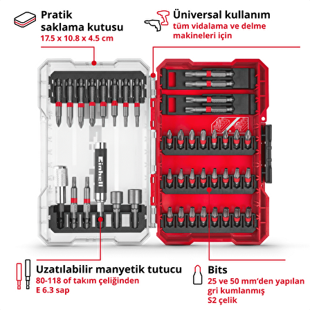 Orijinal Einhell M-CASE 42 parça uç seti - 49118953