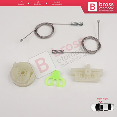 Fiat Punto Grande Evo 3 199 2005-2024 3/5-Kapı 51723315 İçin Elektrikli Ön Sağ Cam Kriko Tamir Seti