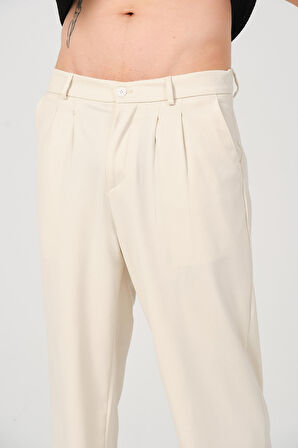 HYMAN Erkek Pileli Baggy Kalıp Kumaş Pantolon