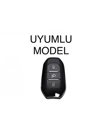 Citröen C3 C4 C5 Aircross Anahtar Koruma Kılıf Far Tuşlu 2.resime Bakınız Siyah/Krom