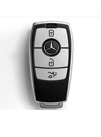 Mercedes C180 C200 W205 W213 E300 Ve B C E Sınıf Lüks Anahtar Kılıfı Gümüş Renk 2.Resime Bakınız