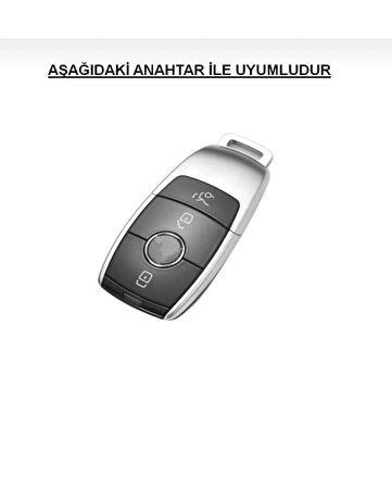 Mercedes C180 C200 W205 W213 E300 Ve B C E Sınıf Lüks Anahtar Kılıfı Gümüş Renk 2.Resime Bakınız