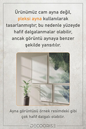 Dekoratif Modern Pleksi Aynalı Ahşap Duvar Dekoru