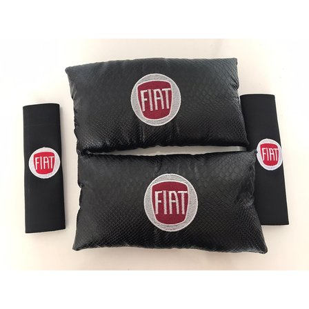 Fiat Nakışlı Deri 1 Çift Boyun Yastık Ve 1 Çift Kemer Pedi (498369835)
