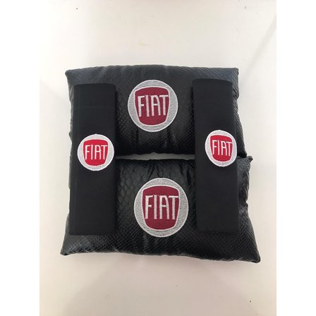 Fiat Nakışlı Deri 1 Çift Boyun Yastık Ve 1 Çift Kemer Pedi (498369835)