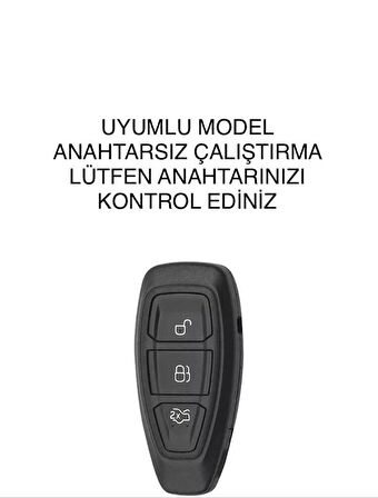 Ford Focus Fiesta Kuga Mondeo Smax Cmax Ecosport Anahtarsız Çalıştırma Anahtar Kılıfı Gri Renk