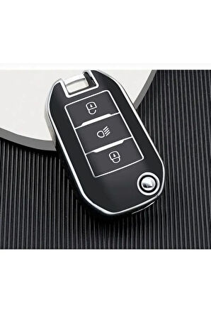 Peugeot 3008 208 308 508 Rifter Anahtar Kılıfı Siyah Krom 2.Resime Bakınız Lütfen