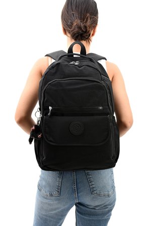 SRG Unisex Suya Dayanıklı Krinkıl Kumaş Çok Gözlü Orta Boy Laptop Okul Ve Sırt Çantası
