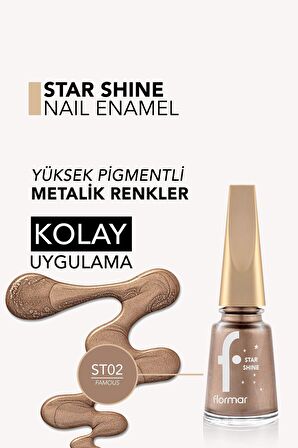 Flormar Metalik Parlak Oje - Star Shine Nail Enamel - 002 Famous-8690604564125