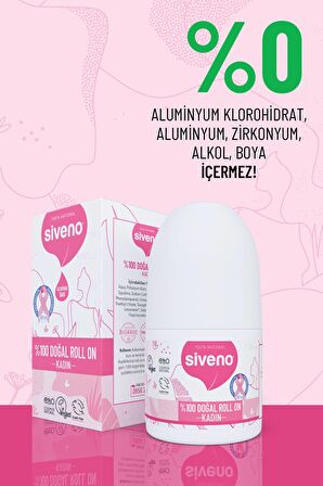 Siveno %100 Doğal Roll On Kadın Deodorant Ter Kokusu Önleyici Bitkisel Leke Bırakmayan Vegan 50 ml