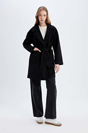 DeFacto Regular Fit Kaşe Kaban C0922AX24AUBK27