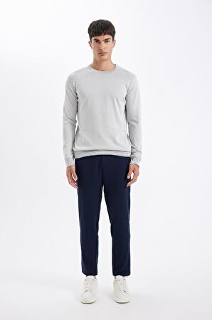 DeFacto Standart Fit Normal Kesim Bisiklet Yaka Basic Düz Triko Rahat Kazak A5268AX24AUGR192