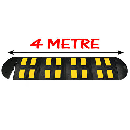 Kauçuk Yol Kasisi Hız Kesici Kasis Kauçuk Şaseli Trafik Yol Kasisi 4 Metre (50x50 cm)