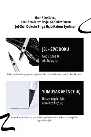 İnce Fırça Uçlu Kalem Eyeliner Natural Fix Brush Pen Liner (Black)