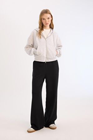 DeFacto Coool Wide Leg Eşofman Altı Beli Lastikli Geniş Bol Paça B3345AX25SPBK81