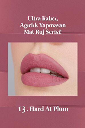 Mat Bitişli ve Uzun Süre Kalıcı Stick Ruj Peripera Ink Mood Matte Stick (13 Hard At Plum)