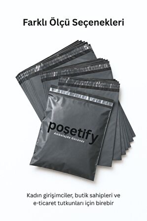 Gri Cepsiz Kargo Poşeti 60x62+5 cm | Yapışkan Bantlı Kargo Zarfı | 25’li E-Ticaret Poşeti