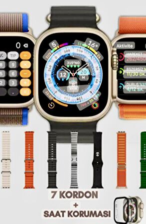 Yeni Nesil Watch Ultra 7 in 1 Strap Akıllı Saat Koruma Kılıf Hediyeli