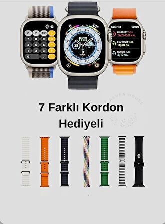 Tüm Telefon Modelleriyle Uyumlu 7 Kordon Ekran Koruma Hediyeli Kadın/Erkek Spor Akıllı Saat