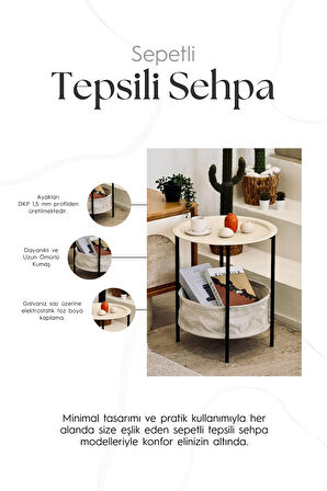 Sepetli Tepsili Sehpa