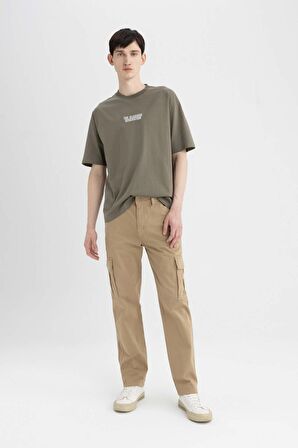 DeFacto Yazlık Gabardin Pantolon Kargo Cepli Düz Paça  B6366AX24SPBG220