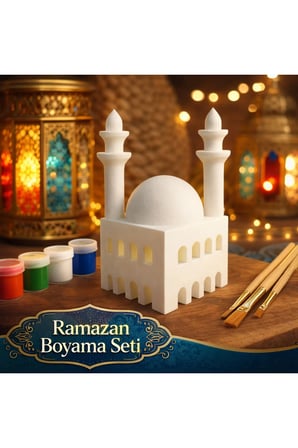 Boyanabilir Cami Modeli – Ramazan Etkinlik Boyama Seti | Boya & Fırça Dahil