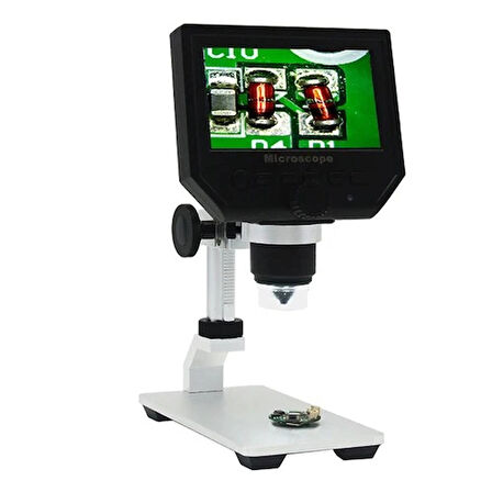 600X Dijital Mikroskop 4.3'' HD LCD Ekran, 3.6MP, USB, 1080P Video Kayıt, Şarjlı, Standlı, Türkçe Menü 