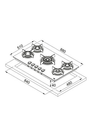 Franke FHCR 905 Gazlı Ankastre Ocak