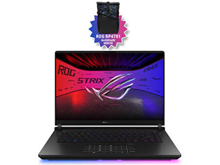 Asus ROG Strix SCAR 16 G635LX-RW143 24GB GeForce RTX5090 175w Intel Ultra 9 275HX 32GB RAM 1TB Performance SSD 16 inç WQXGA 240Hz