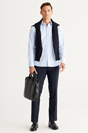 Altınyıldız Classics Slim Fit Klasik Yaka Açık Mavi Erkek Gömlek 4A2024100012