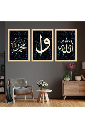 Zevahir 5 Parça Mdf Şelale Manzara Tablo Ve Mdf Saat Kombin