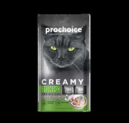 Prochoice Tavuk Kedi Sütü ve İstiridye Kedi Kreması 4x15 Gr