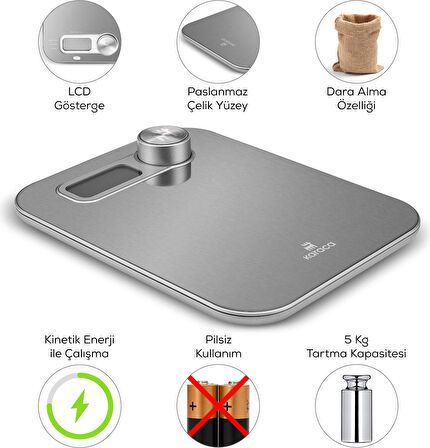 Karaca x Refika Scale Self-Power Inox Mutfak Tartısı K1748