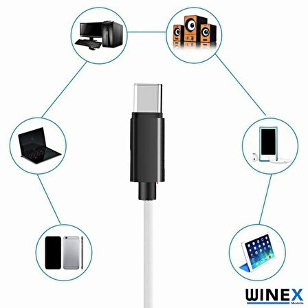 Winex JH30 Type-C to 3.5mm Aux Ses Kablosu Beyaz