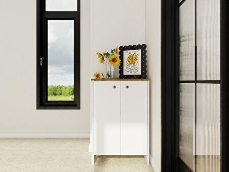 Assos 2 Kapaklı Ayakkabılık / Dolap Amalfi-Beyaz